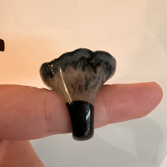 Galaxy Druzy Agate Ring, Black Agate Geode Drusy Ring, Rare Druzy Jewelry Unisex - Picture 7 of 8